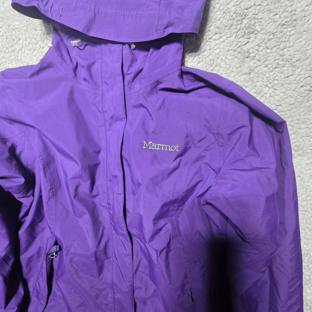 Women Marmot Lightweight Windbreaker Full‎ Zip Jacket Eize Large Purple Coat - Picture 2 of 11